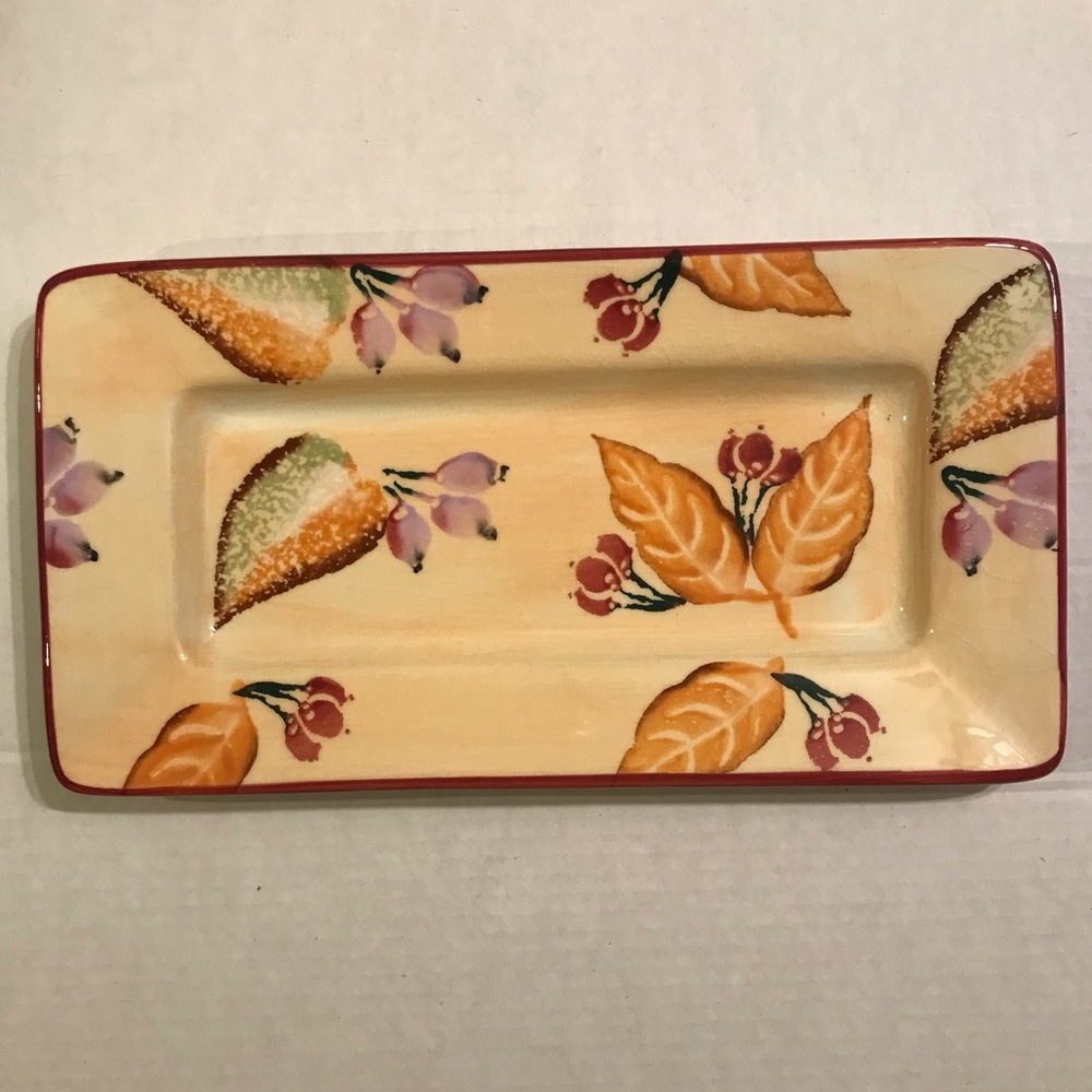 Italian Rectangular Cheese/Fruit/Serving Platter 13.25x7”